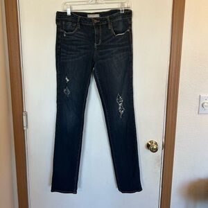 Bill head and black size 13 super skinny distressed dark wash denim jeans